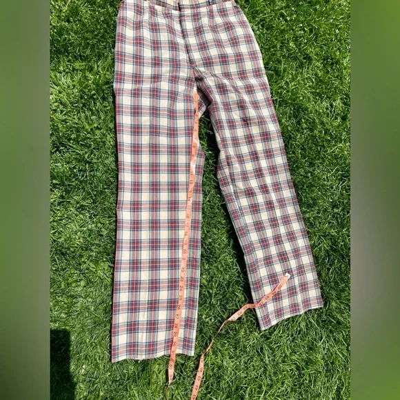70s Vintage Light Weight Plaid Pants - Picture 7 of 8